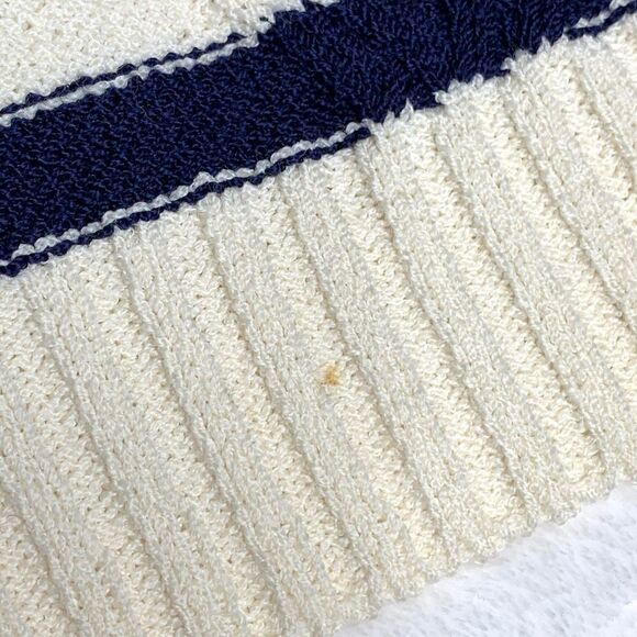 Vtg St John Knit Blue Cream Striped Wool Sweater P - Picture 12 of 12